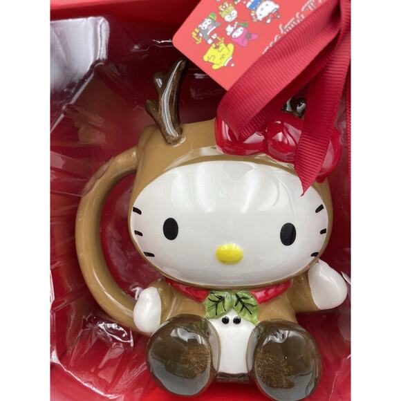 Hello Kitty Christmas Mug And Figurine Set 2024 Reindeer Bluesky Clayworks - New - Picture 5 of 11